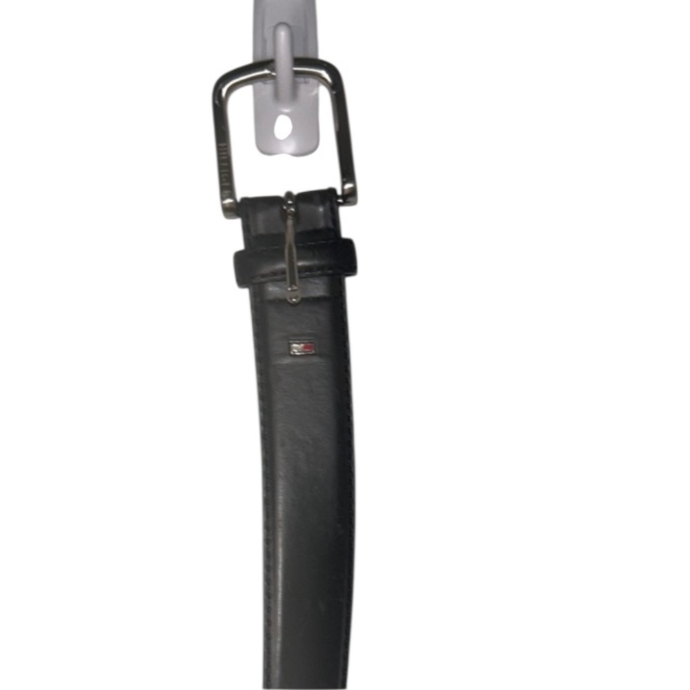 Tommy Hilfiger Black Belt with Silver Buckle